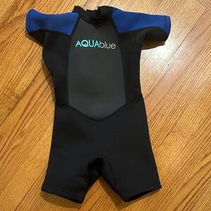 Kids Swim Wetsuit - Black and Blue